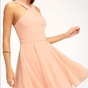 Lulus Forevermore Peach Skater Dress